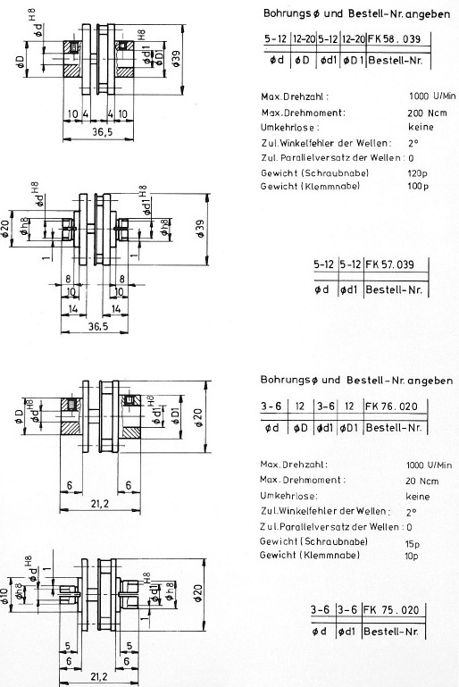 Federscheibenkupplung / Wellenkupplung